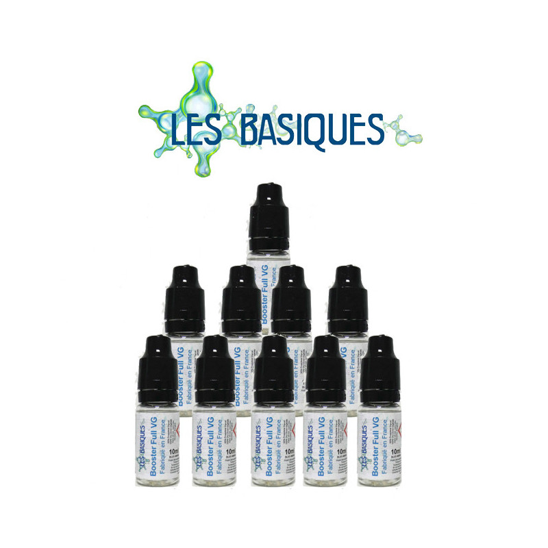 Lot de 10 boosters de nicotine Les Basiques 100 PG -20mg/ml