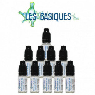 Lot de 10 boosters de nicotine Les Basiques 100 VG -20mg/ml
