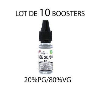 Lot de 10 Boosters de nicotine 20PG/80VG