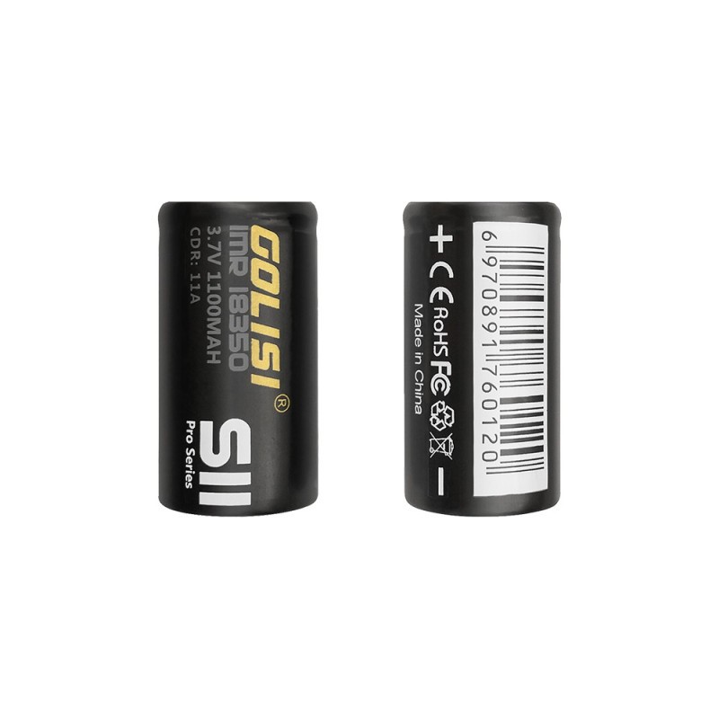 Lot de 2 accus 18350 Golisi S11 1100mAh