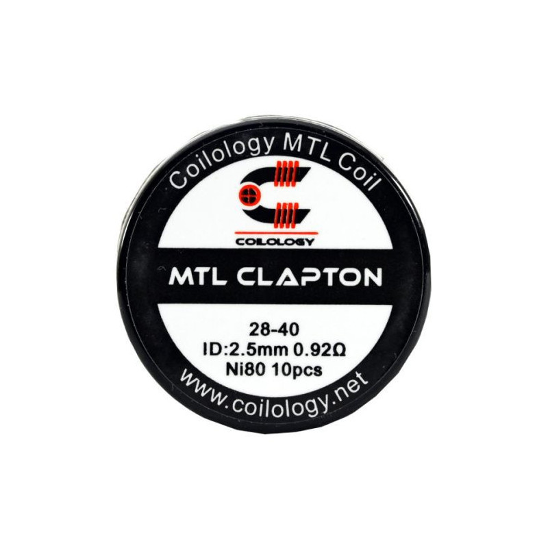 Boite de 10 coils Coilology MTL Clapton-ni80  28/40  0.92ohm